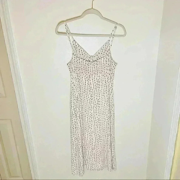 NWT La Ligne White Stars & Stripes Printed Front Tie Spaghetti Strap Midi Dress - Picture 4 of 8